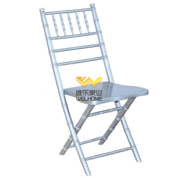 Silver wooden chiavari folding chair for wedding/event